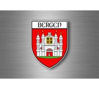 Akacha Sticker decal souvenir car coat of arms shield city flag bergen norway r2