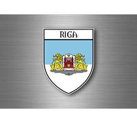 Akacha Sticker decal souvenir car coat of arms shield city flag riga latvia