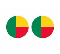 Akachafactory 2 x Round Benin Benino Flag Stickers