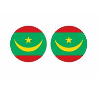 Akachafactory 2 x Round Cockade Sticker Mauritania Flag