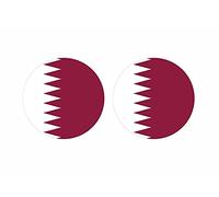 Akachafactory 2 x Round Cockade Stickers Qatar Qatari Flag