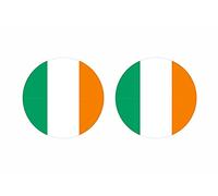 Akachafactory 2 x Round Irish Flag Stickers
