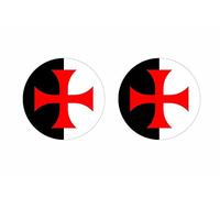 Akachafactory 2 x Round Self-Adhesive Stickers Knight Templar R1