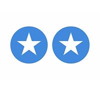 Akachafactory 2 x Round Somalian Flag Self-Adhesive Stickers