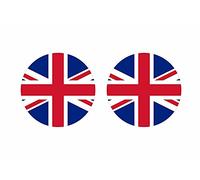 Akachafactory 2 x Round Union Jack Flag Stickers