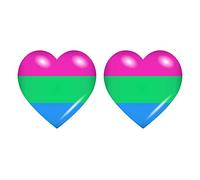 Akachafactory 2x Sticker flag vinyl country heart lgbt polysexual
