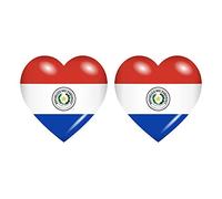 Akachafactory 2x Sticker flag vinyl country heart PY paraguay