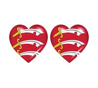Akachafactory 2x Sticker flag vinyl country heart uk county essex