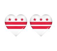 Akachafactory 2x Sticker flag vinyl country heart usa state columbia DC