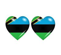 Akachafactory 2x Sticker flag vinyl country heart zanzibar