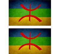 Akachafactory 2x Sticker flag vinyl country vintage berbers kabylie amazighs