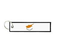 Akachafactory Keychain key ring tags fabric motorcycles car biker cute flag cyprus