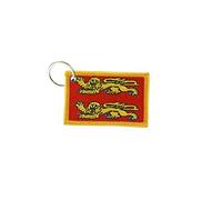 Akachafactory Keychain keyring embroidered embroidery patch double sided flag normandy france