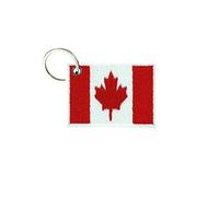 Akachafactory Keychain keyring embroidered embroidery patch flag canada canadian
