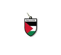 Akachafactory Keychain, Shield Palestine Flag Souvenir, Ring Included, Key Attachment or Bag Charm, Unisex-Adults, 1 Keychain per Pack