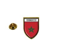 Akachafactory Lapel Pin Badge Souvenir City Flag Country Coat of Arms Morocco Moroccan