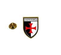 Akachafactory Pin Badge Flag Country Crest Templar Cross Jerusalem Knight Templar