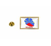akachafactory Pin Badge Flag Country Map Reunion Island