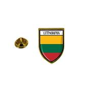 Akachafactory Pin Badge Remembrance City Flag Country Coat of Arms Lithuania