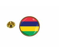Akachafactory Pin pin badge Mauritius flag round rosette