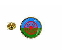Akachafactory Pin Pin Badge Romani Flag Round Gypsy Tzygane