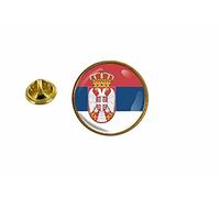 Akachafactory Pin pin badge Serbian flag round rosette