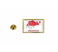 akachafactory Pins pin badge flag country map SGP Singapore
