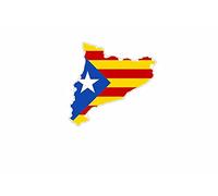 Akachafactory Self-Adhesive Vinyl Car Motorcycle Catalan Flag Map
