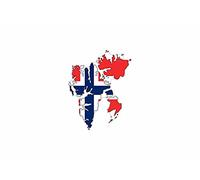 Akachafactory Self-Adhesive Vinyl Car Motorcycle Sticker Map Svalbard Mayen Norway Flag