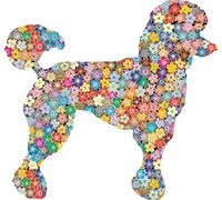 Akachafactory sticker decal animal peace and love flower car silhouette dog poodle