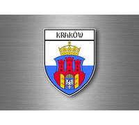 Akachafactory Sticker decal souvenir car coat of arms shield city flag krakow poland