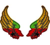 Akachafactory Sticker flag country wings biker decal vinyl motorbike GW guinea bissau