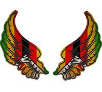 Akachafactory Sticker flag country wings biker decal vinyl motorbike ZW zimbabwe