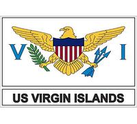 Akachafactory Sticker flag vinyl country VI us virgin islands