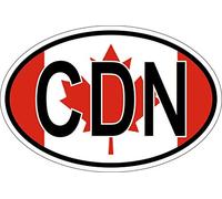 Akachafactory Sticker oval flag vinyl country code CDN CANADA