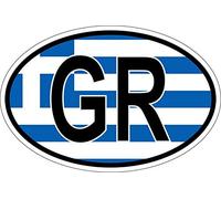 Akachafactory Sticker oval flag vinyl country code GR greek greece
