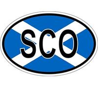 Akachafactory Sticker oval flag vinyl country code SCO scotland
