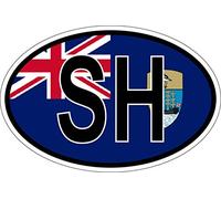 Akachafactory Sticker oval flag vinyl country code SH saint helena