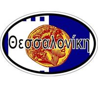Akachafactory Sticker oval flag vinyl country code thessaloniki greek