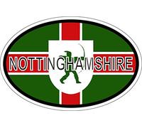 Akachafactory Sticker oval flag vinyl country code uk county nottinghamshire