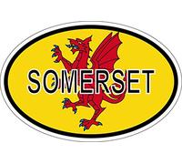 Akachafactory Sticker oval flag vinyl country code uk county somerset