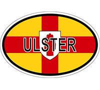 Akachafactory Sticker oval flag vinyl country code ulster ireland irish