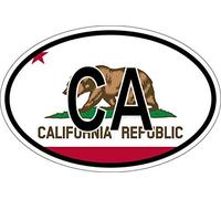 Akachafactory Sticker oval flag vinyl country code usa state california
