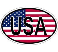 Akachafactory Sticker oval flag vinyl country code USA united states amercian