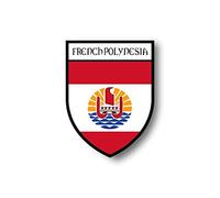 Akachafactory Stickers decal souvenir vinyl car shield flag crest french polynesia tahiti
