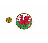 Akachafactory Wales Welsh Flag Pin Badge Round Cockade, Resin