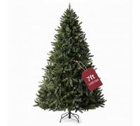 AKADIL 7ft Christmas Tree, Full Hinged Realistic Fir Christmas Tree with 1200 PVC Tips, Fluffy Bendable Branches, Corrosion Resistant Foldable Metal Stand, Easy Assembly & Storage