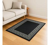 AKADIL Washable Door Mats Indoor & Outdoor Heavy Duty Non-slip Rug, Perfect Dust Grabbing Doormats,S mall & Large Doormats, Hall Runner and Door Mat (Black-greek, 80 x 150 cm (Rectangular))