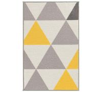 AKADIL Washable Door Mats Indoor & Outdoor Heavy Duty Non-slip Rug, Perfect Dust Grabbing Doormats,S mall & Large Doormats, Hall Runner and Door Mat (L.gold-triangle, 160 x 220 cm (Rectangular))