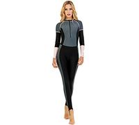 Akaeys Women's Full Body Swimsuit Rash Guard One Piece Long Sleeve Long Leg Swimwear with UV Sun Protection, Grey, Small